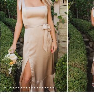 Show me your mumu Claire midi dress in champagne